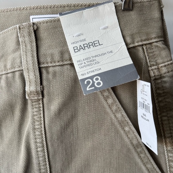GAP Khaki Tan High Rise Seamed Barrel Pants Size 28 NEW - Picture 5 of 12